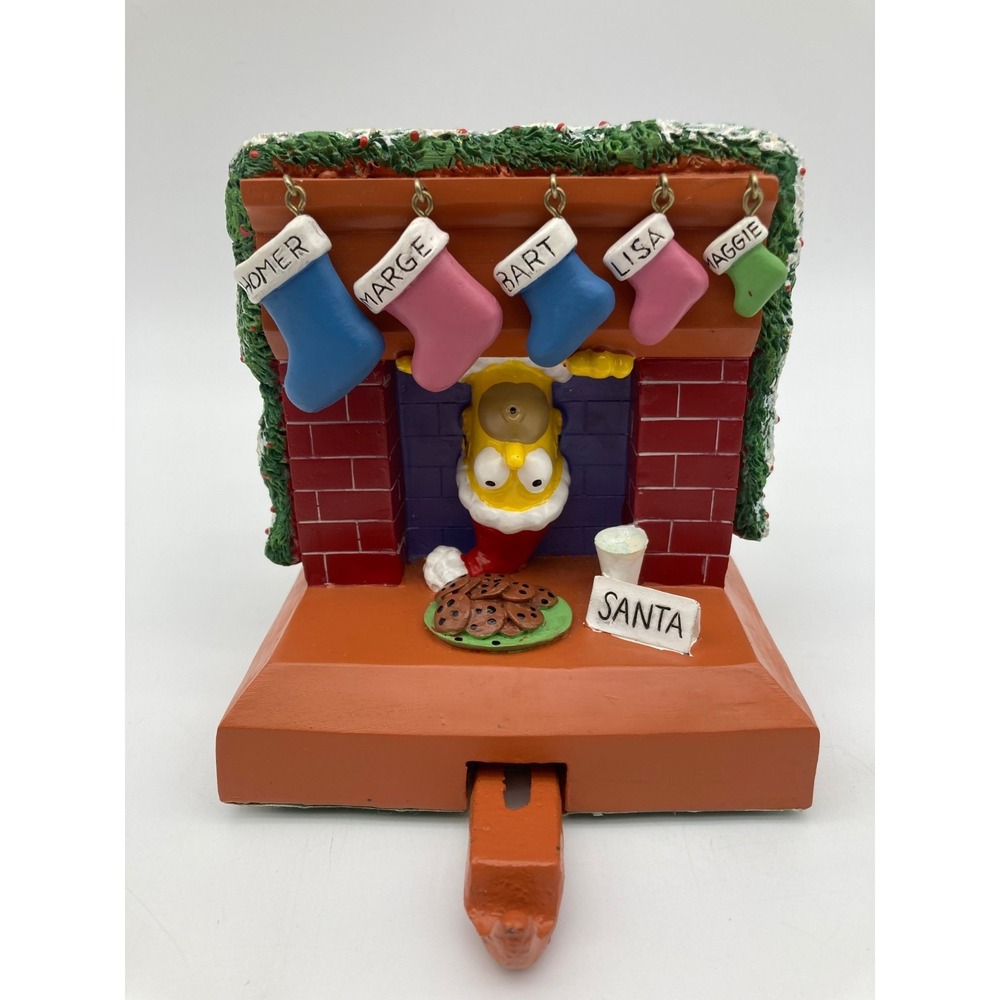 Vintage 2004 The Simpsons Homer upside down Fireplace Christmas Stocking Holder